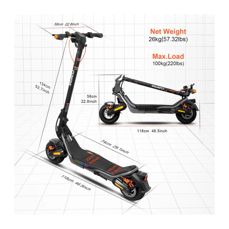 CUNFON RS500 - Trottinette électrique 500W 48V 13AH