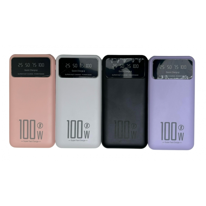 Power bank 100W Noir/Blanc/Rose/Violet