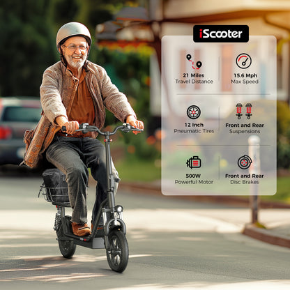 ISCOOTER i12 - Trottinette électrique 500W 36V 7.5AH