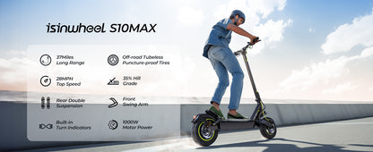 ISINWHEEL S10 MAX - Trottinette électrique 1000W 48V 15AH