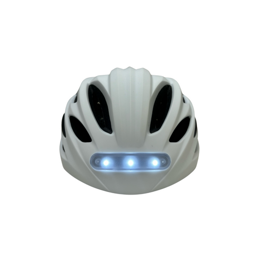 Casque vélo/skate feu avant et arrière Blanc