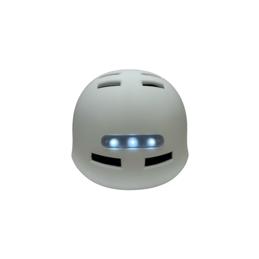 Casque vélo/skate/trottinette feu avant et arrière Blanc