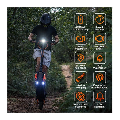 CUNFON RZ1000 - Trottinette électrique 1200W*2 48V 24AH