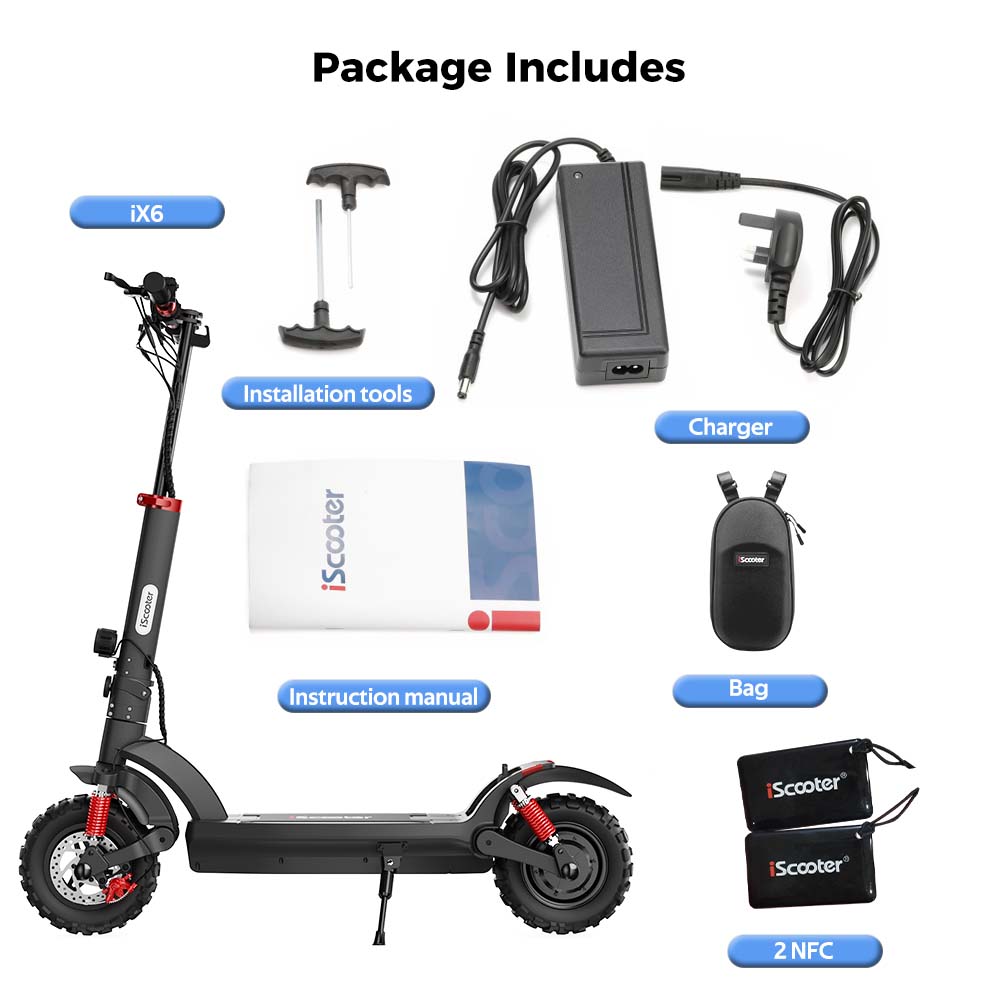 ISCOOTER iX6 - Trottinette électrique 1000W 48V 17.5AH