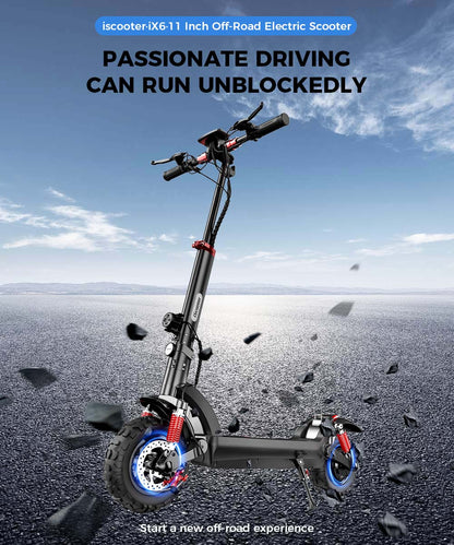 ISCOOTER iX6 - Trottinette électrique 1000W 48V 17.5AH
