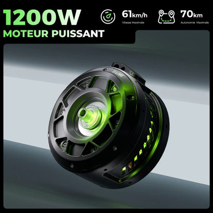 ISINWHEEL H7PRO - Trottinette électrique 1200W 48V 18.2AH