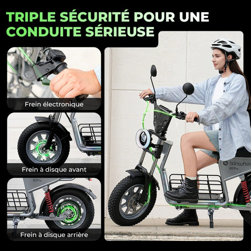 ISINWHEEL H7PRO - Trottinette électrique 1200W 48V 18.2AH