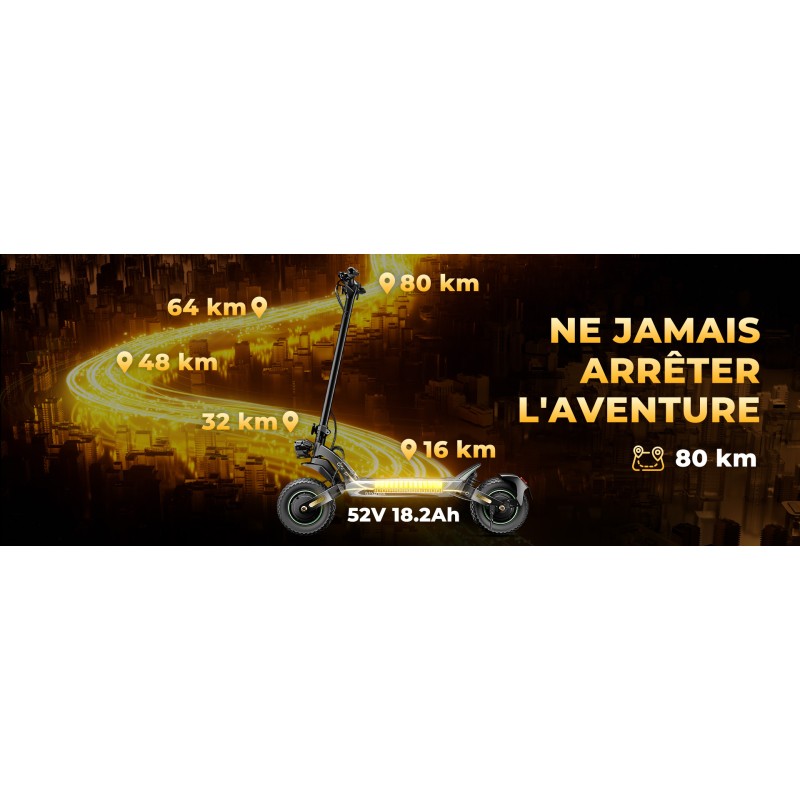 ISINWHEEL GT4 - Trottinette électrique 2*1500W 52V 20AH