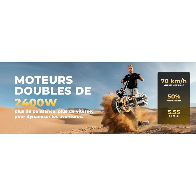 ISINWHEEL GT4 - Trottinette électrique 2*1500W 52V 20AH