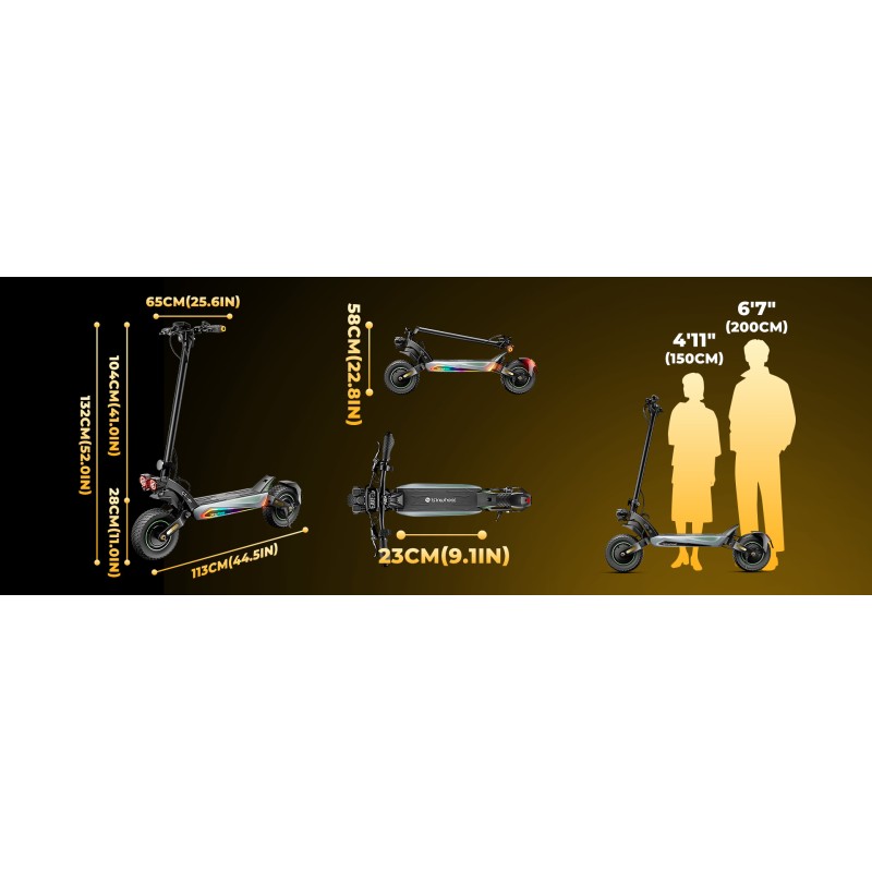 ISINWHEEL GT4 - Trottinette électrique 2*1500W 52V 20AH